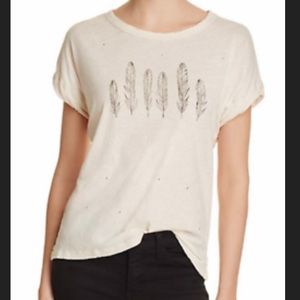 CurrentElliott Roll Crew Knit T White Feathergraph